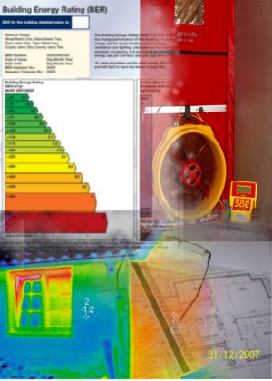 Energy Label from drawings, Blower Door, Thermography